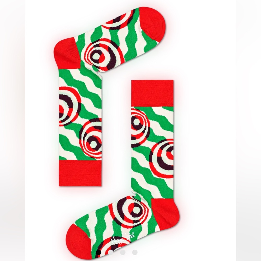 NWOT Happy Socks Psychedelic Polka Dot Socks Size 4.5-7.5